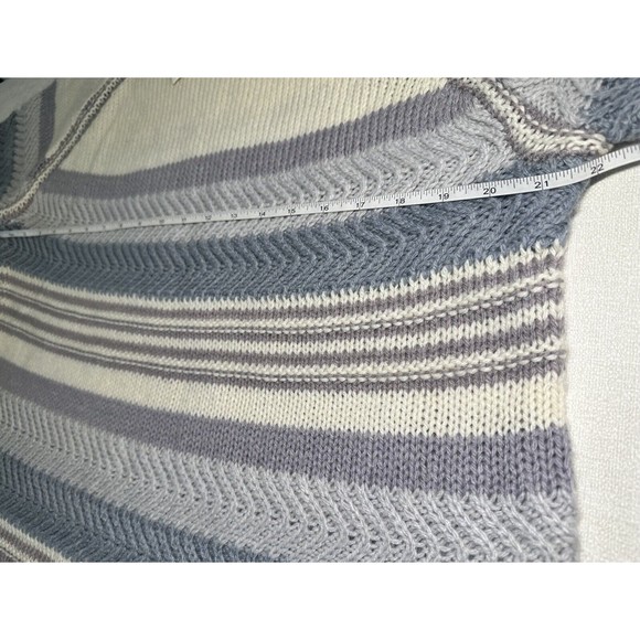 VICI Oakwood striped crewneck wool blend beige/lilac Women knit Sweater SzXL NEW - Picture 5 of 11
